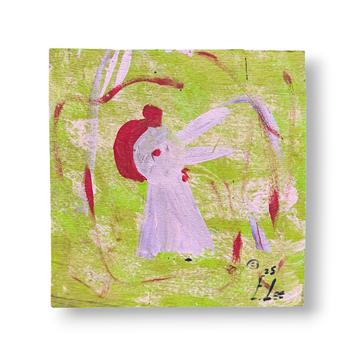 Ernest Lee 10 x 10 Pinkish Chicken Head WP6375